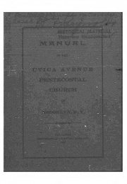 Manual of the Utica Avenue Pentecostal Church of Brooklyn, N.Y. 1905