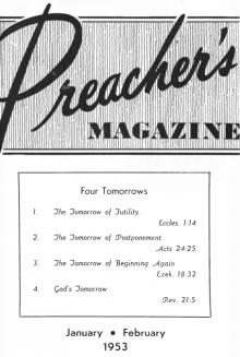 Title Page of Preacher's Magazine Jan/Feb 1953