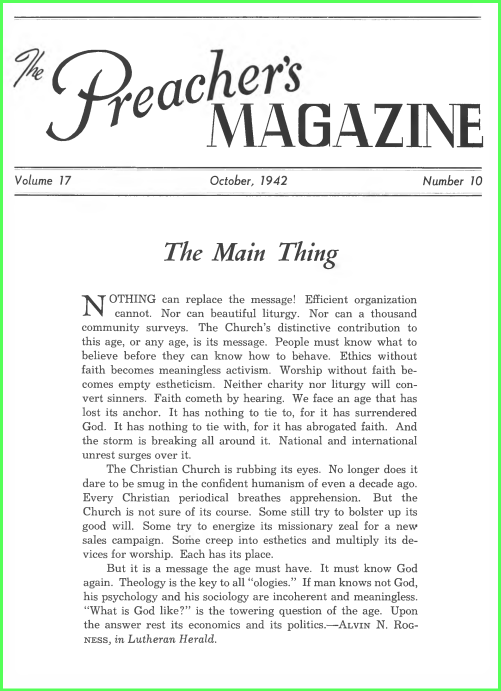 The cover of "The Preacher's Magazine"