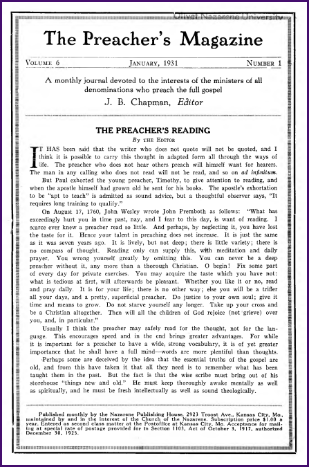 Cover of Preacher's Magazine