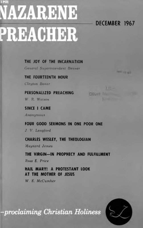 Title Page of Nazarene Preacher