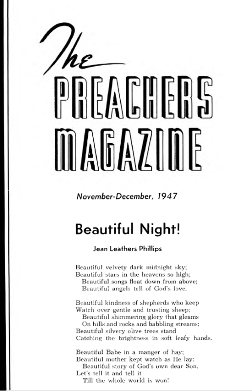 Title Page of Preacher's Magazine