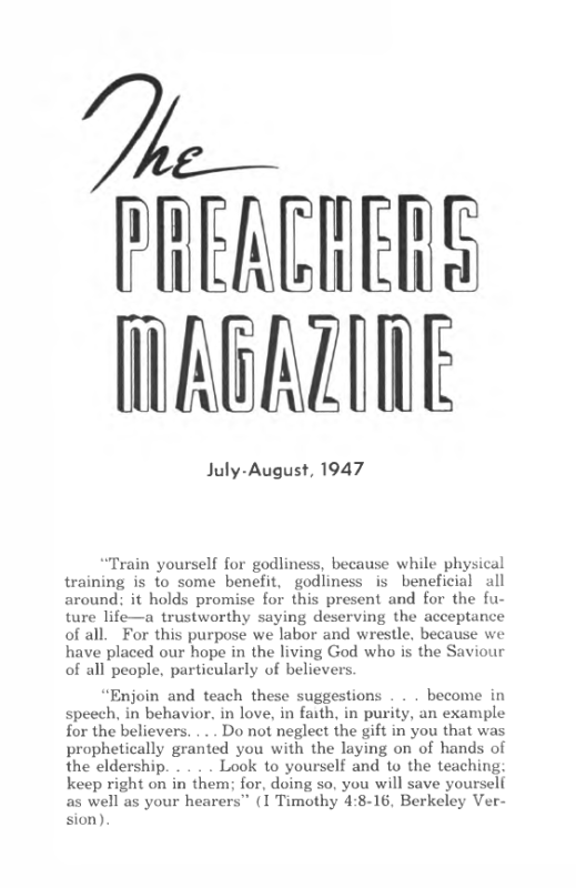 Title Page of Preacher's Magazine