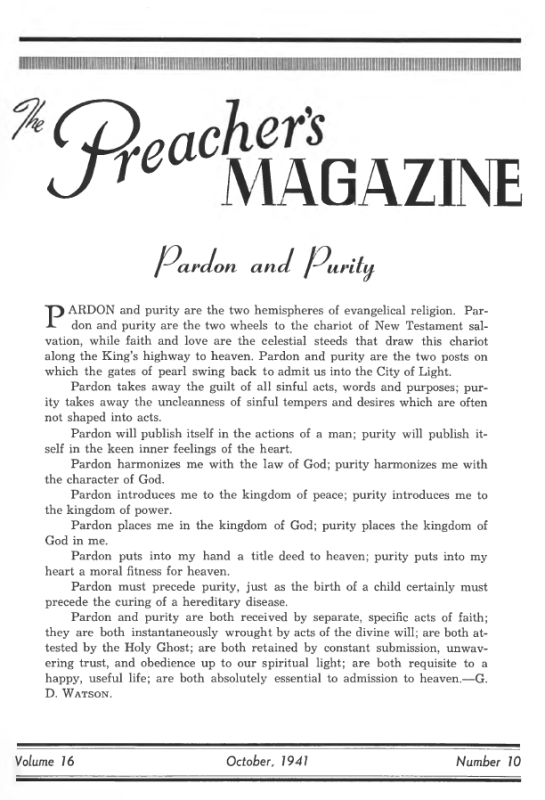 Title Page of Preacher's Magazine