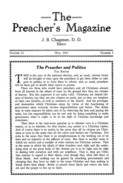 Title Page of Preacher's Magazine