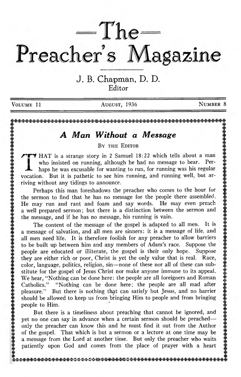 Title Page of Preacher's Magazine