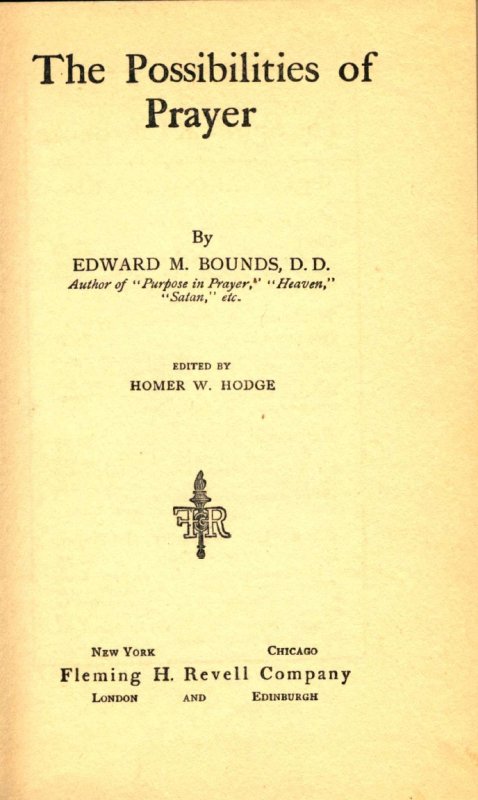 Title page image The Possibilities of Prayer