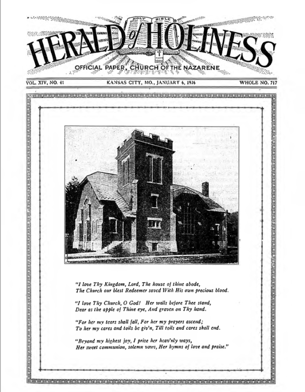 Front page of Herald of Holiness - January 6, 1926