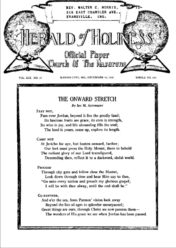 Front page of Herald of Holiness - December 10, 1930