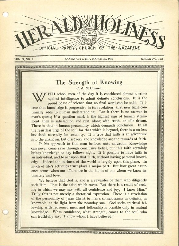 HERALD OF HOLINESS - March 30, 1935