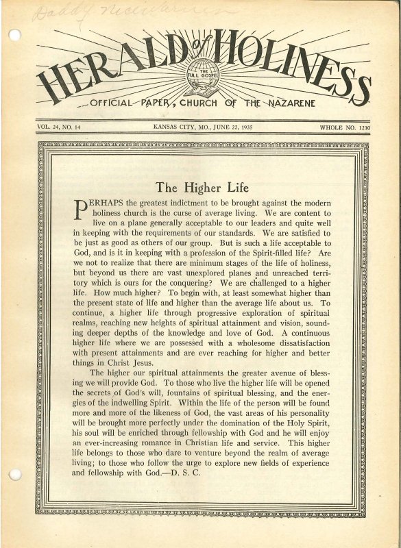 HERALD OF HOLINESS - June 22, 1935