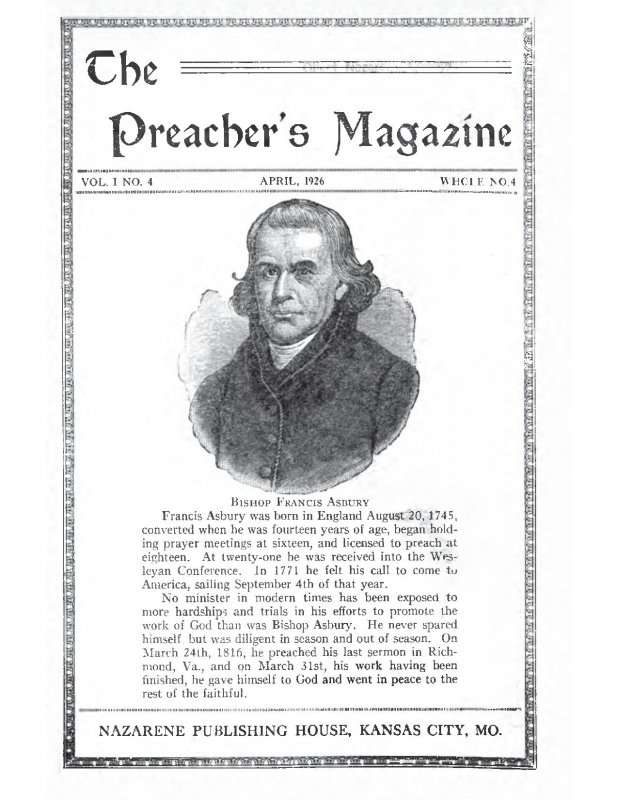 Preacher's Magazine, Volume 1 Number 4, April 1926