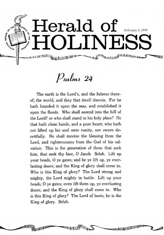 Herald of Holiness - February 4, 1959
