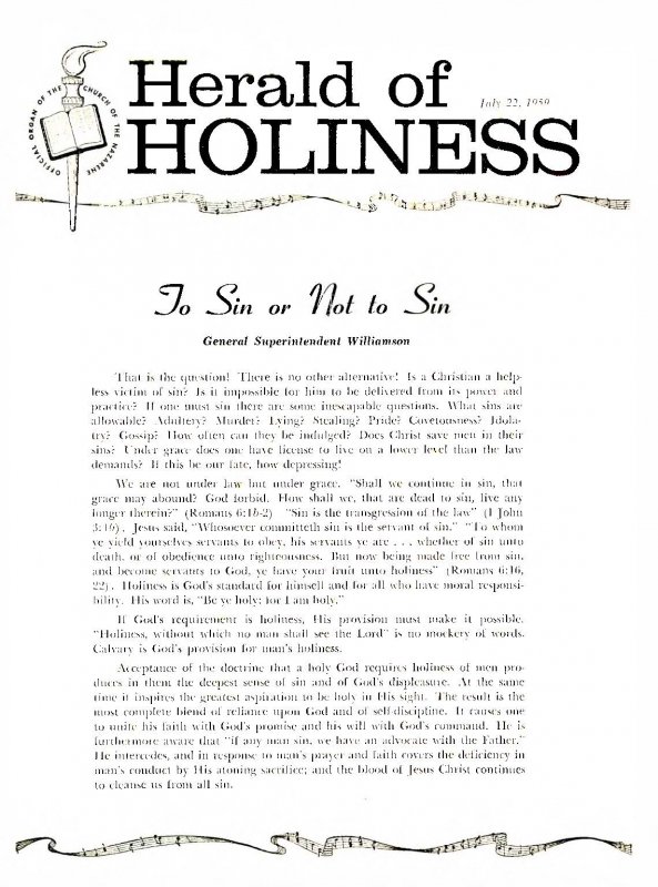 Herald of Holiness - July 15, 1959