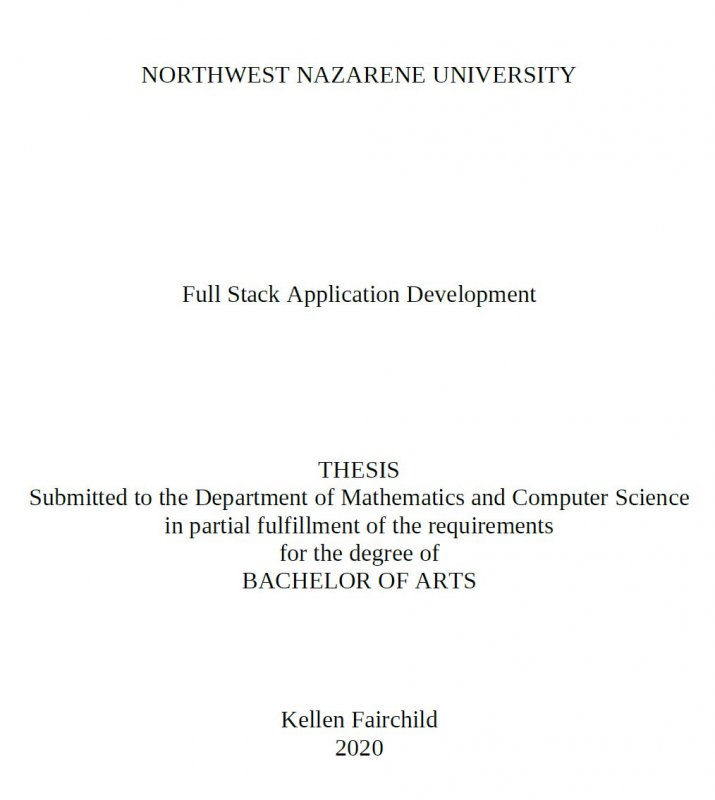 Full Stack Application Development