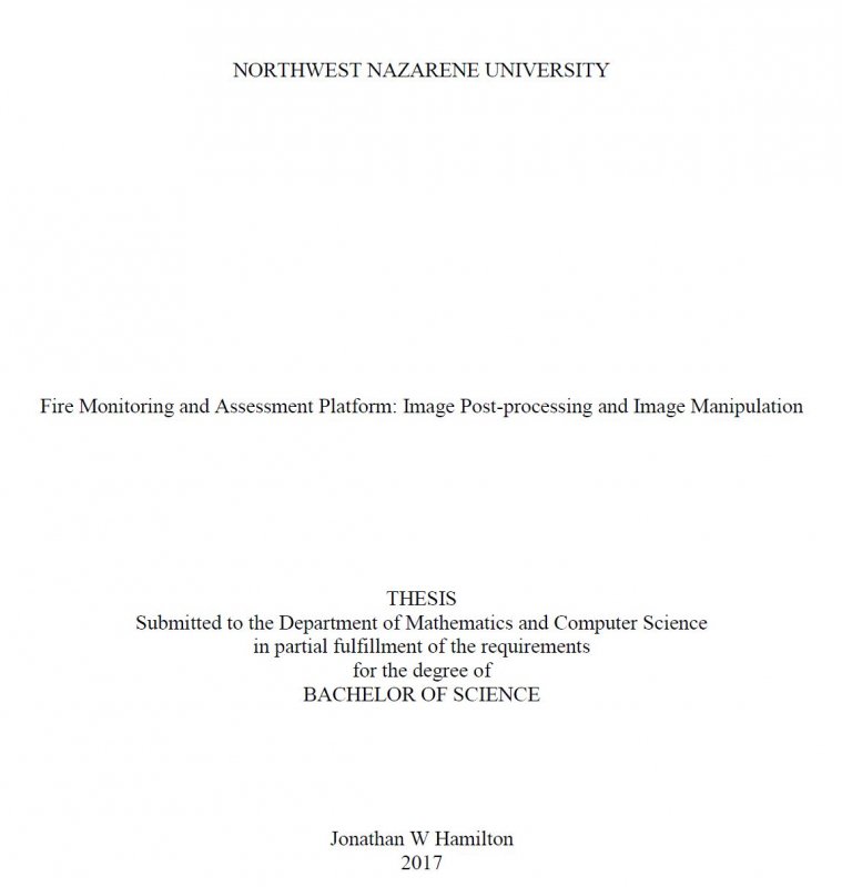 Fire Monitoring and Assessment Platform: Image Post-processing and Image Manipulation
