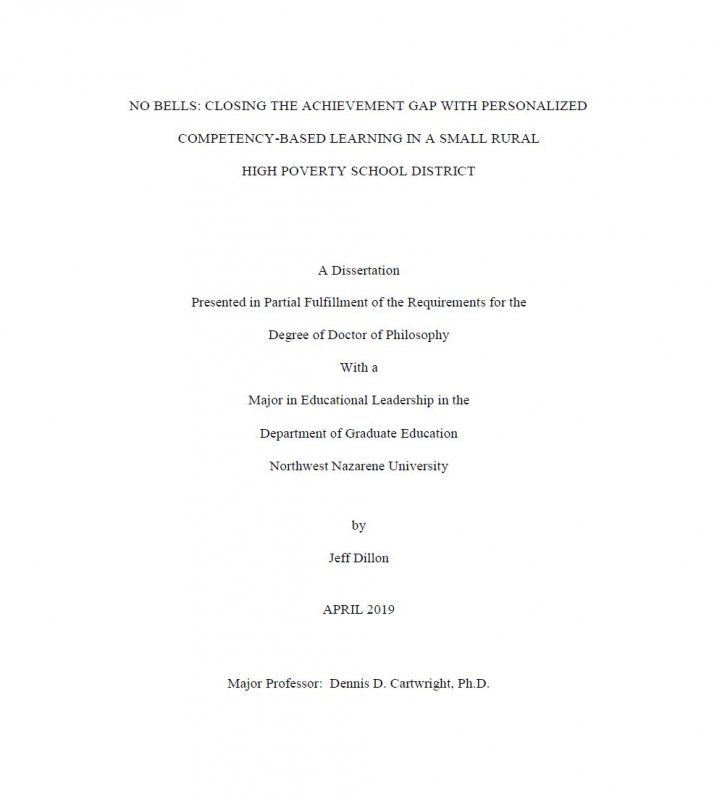 No bells: closing the achievement gap with personalized competency-based learning in a small rural high poverty school district