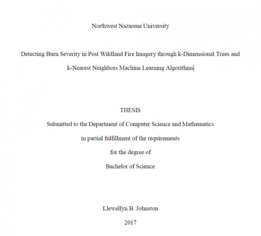 Detecting Burn Severity in Post Wildland Fire Imagery through k-Dimensional Trees and k-Nearest Neighbors Machine Learning Algorithms