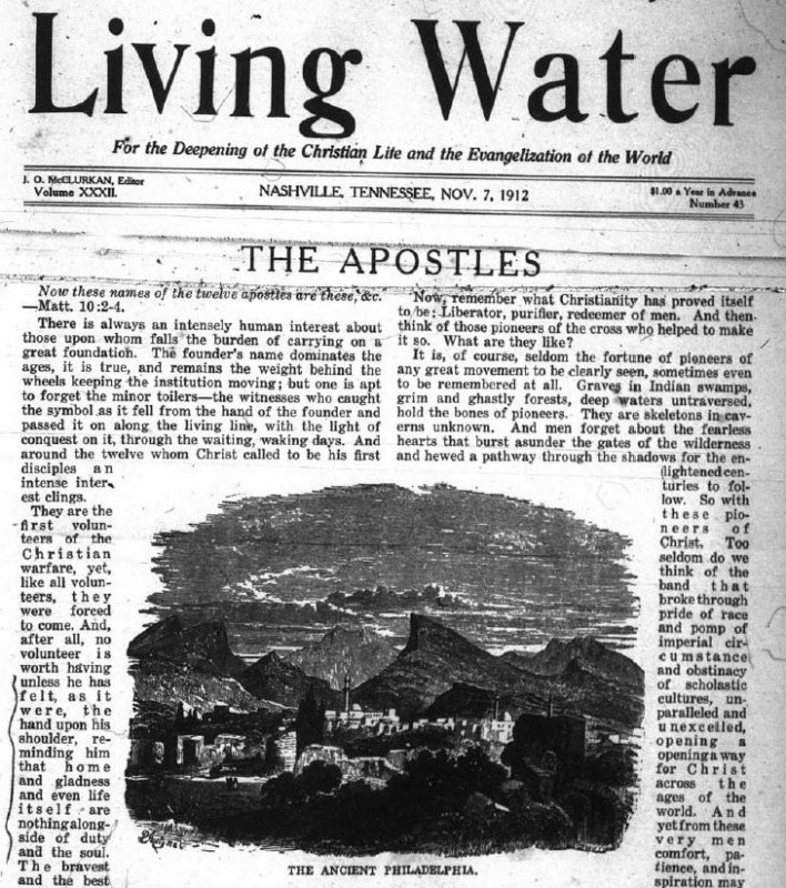 Living Water, Nov. 7, 1912
