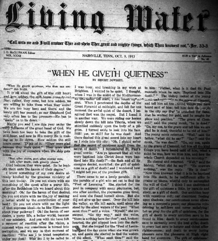Living Water, Oct. 9, 1913