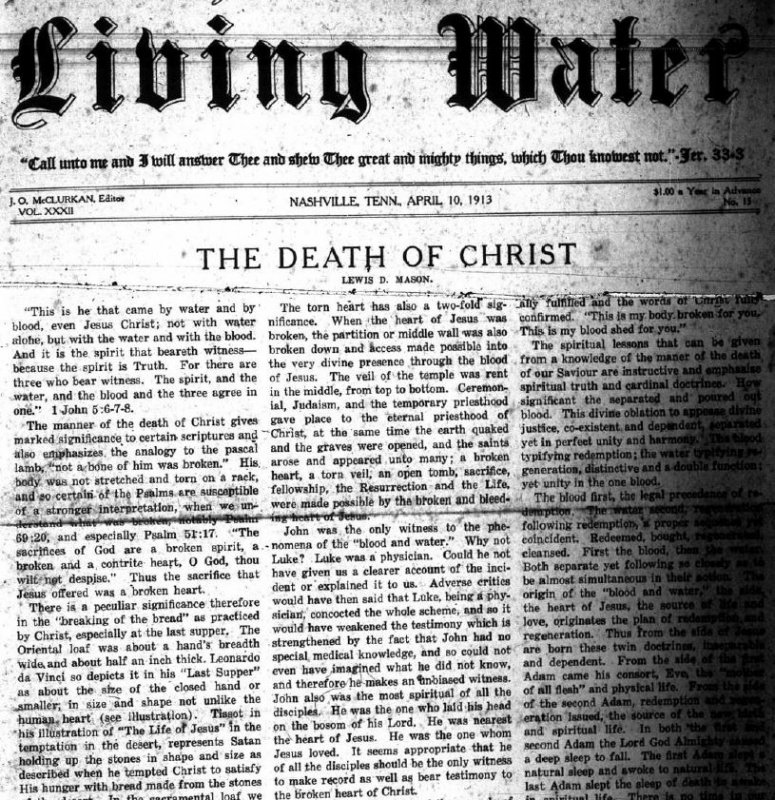 Living Water, April 10, 1913