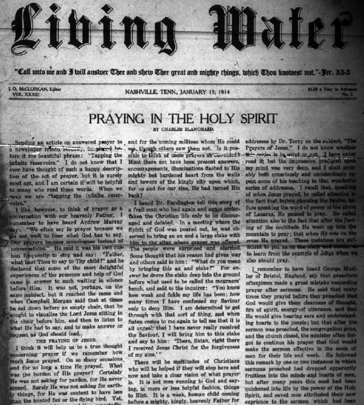 Living Water, Jan. 15, 1914